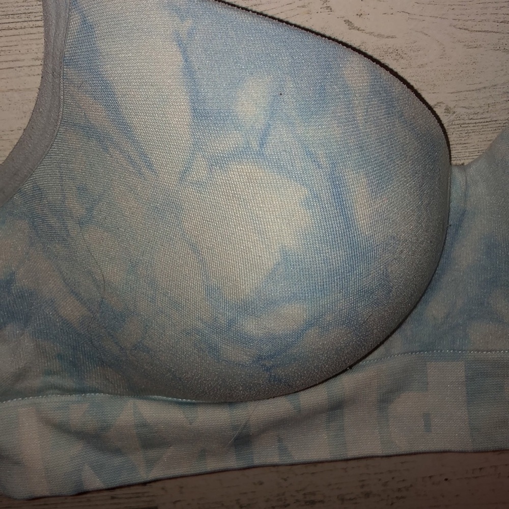 Victoria’s Secret PINK tie dye bra blue and white comfy bra size large​​​ - Picture 4 of 6